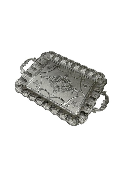 Gümüş İşlemeli Sunum Tepsisi 29cm X 45cm 709756