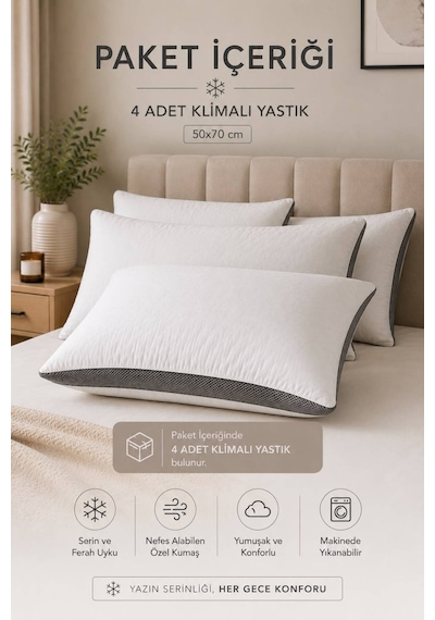 Conzaliza 4 Adet Klimalı Yastık Diğer