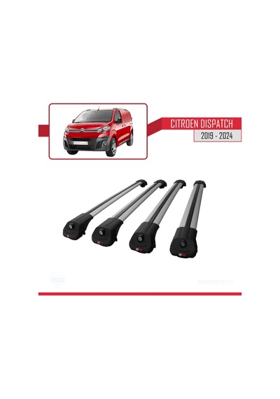 Citroen Dispatch 2019 Ve Sonrası İle Uyumlu Ace-1 Ara Atkı Tavan Barı Gri 4 Adet Bar