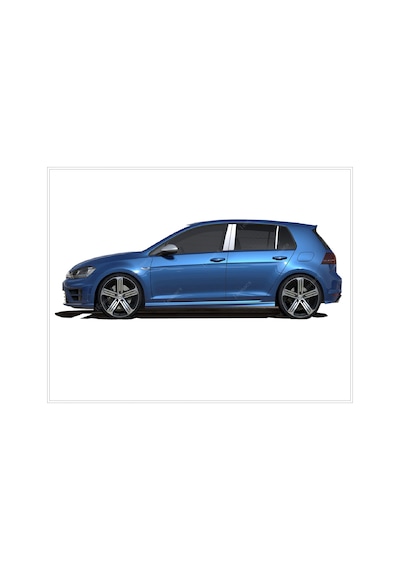Vw Golf 7 Hb Krom Kapı Direk Seti 6 Prç P.Çelik 2013-2019 Arası