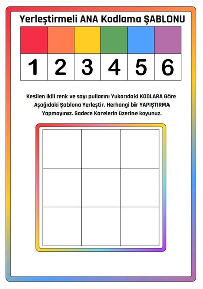 Cırt Cırtlı Çocuklar İçin Kodlamaya Giriş Seti Renk-sayı Kodlama