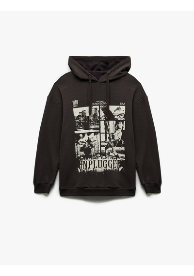 Koton Şardonlu Uzun Kollu Kapüşonlu Baskılı Oversize Sweatshirt Antrasit 6wal10152ık Antrasit Koton Şardonlu Uzun Kollu Kapüşonlu Baskılı Oversize Sweatshirt Antrasit 6wal10152ık Antrasit