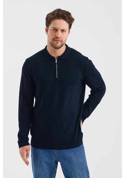 Alexander Gardi Alexandergardı Fermuarlı Polo Yaka Regular Fit Kazak E24-eze-37 001
