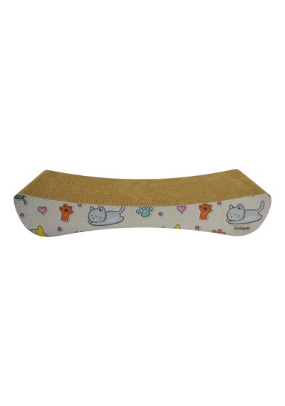 Kedi Tırmalama Tahtası, Sevimli Kedi Desenli, Xsmall Boy 43x7x21 Cm