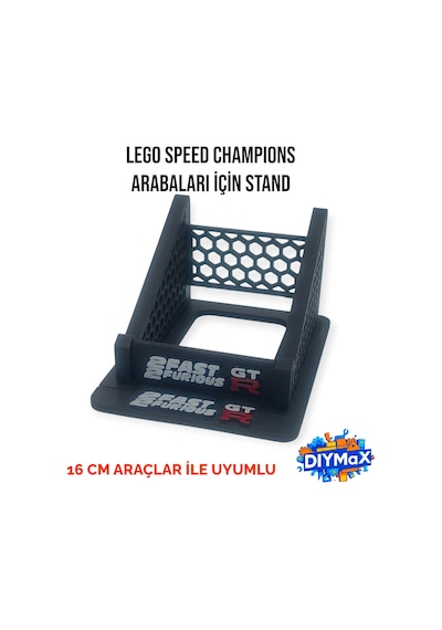 Speed Champions Standı Araç Sergileme Aparatı Model Vitrin Standı - Siyah