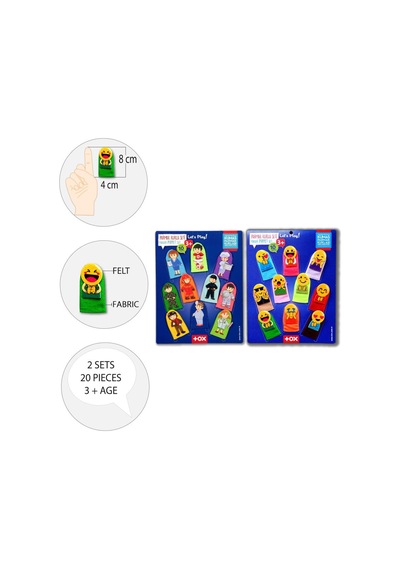 2 Set 20 Parça Tox Emojiler ve Meslekler Parmak Kukla T106 T761