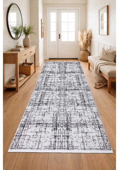 Parlak Saten Dokulu Poem Bambu Tuşe Modern Trend Halı Pm07 Siyah