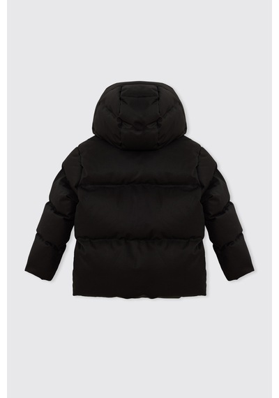 Panço Erkek Çocuk Çıkarılabilir Kapüşonlu Siyah Mont 2621bk21007