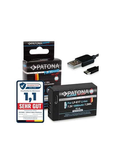 Doğrudan Usb Girişli Platinum Lp-e17 Usb Pil 1000 Mah - Canon Eos Rp R10 77d 200d 250d -1352750d 760