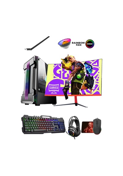 Ramtech Stunner X30 i5-4570 16 GB 512 GB SSD 4 GB GTX1050Ti 23.6" Dos Masaüstü Oyuncu Bilgisayarı
