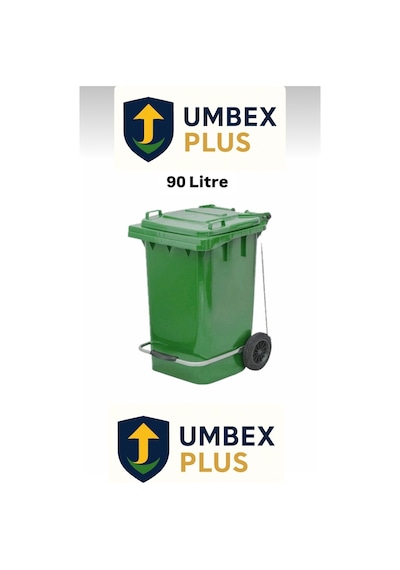 Umbex Tıbbi Atık Plastik Pedallı Çöp Konteyneri 90 Litre Plastik Konteyner - A Isıya Karşı Dayanıklı Yeşil
