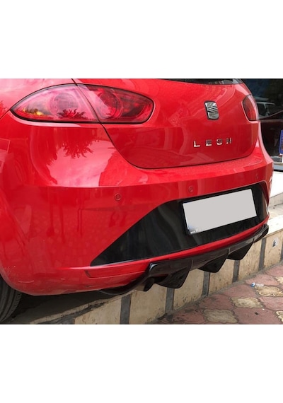 Seat Leon Mk2.5 Difüzör Difizör Plastik Parlak Siyah 2009 2010 2011 2012 Arka-bodykit-ek-karlık