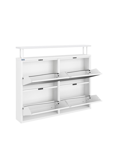 Ceha Tablalı 4'lü Metal Ayakkabılık - Kar Beyaz/aynalı K.AYK-2.4/A/B/P9003