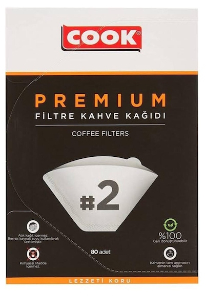 Cook Premium Filtre Kahve Kağıdı Ebat 2 80 Adet Filtre Kağıdı