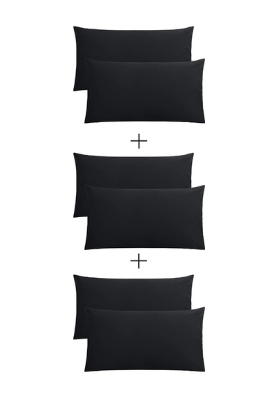 Stella Flavo 6'lı Yastık Kılıfı 50x70+20 Cm Kapaklı Siyah
