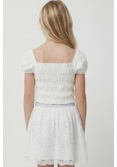 Fesshera Kids Kız Çocuk Etek Dantelli Beli Lastikli Ve Simli Şık Tasarım Özel Gün Ve Bayramlık 29 Ekim , 23 Nisan Beyaz Fesshera Kids Kız Çocuk Etek Dantelli Beli Lastikli Ve Simli Şık Tasarım Özel Gün Ve Bayramlık 29 Ekim , 23 Nisan Beyaz