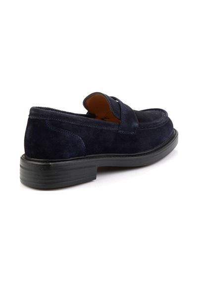 Lacivert Hakiki Deri Erkek Loafer Ayakkabı E01905003602 Lacivert