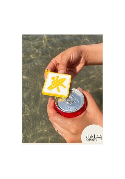 Paddle Board Charm Anahtarlık -summer Vibes Figürlü Çanta Aksesuarı-kutu İçecek Açacaklı Anahtarlık-3d Dekoratif Baskı-sarı Sarı