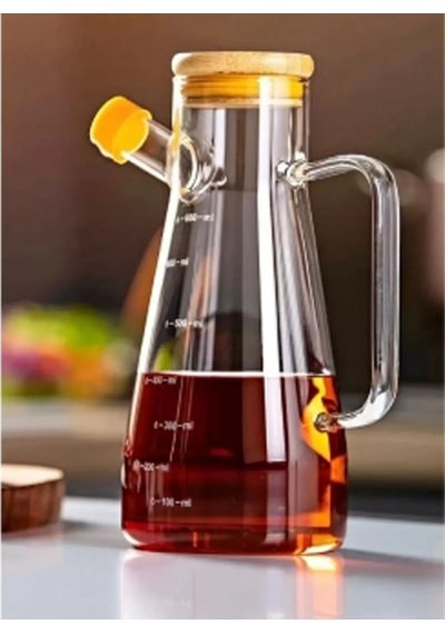 Salkım 900 Ml Bambu Kapaklı Cam Yağdanlık Royaleks-clkn-1800