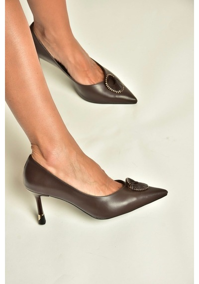 Fox Shoes Z308300909 Kahverengi İnce Topuklu Kadın Ayakkabı