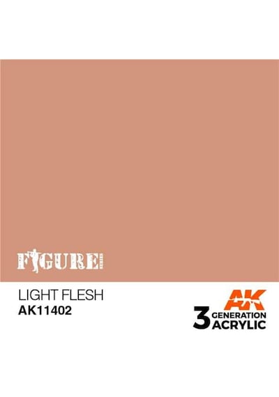 17 Ml. Light Flesh Figürler İçin Akrilik Maket Boyası, Ak Interactive 11402 Standart