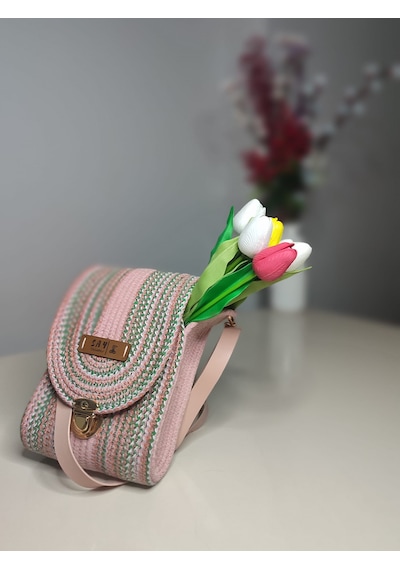 Gündelik Kadın Çantası, Kırçıllı Pembe, Omuz Çantası Pembe Kırçıllı