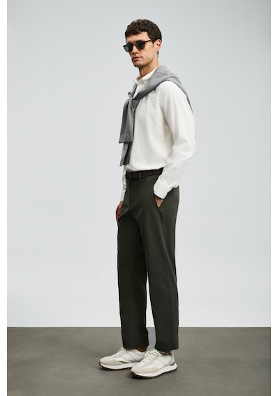 Lufian Erkek Daren Smart Slim Fit Chino Pantolon 112190340 Haki Haki