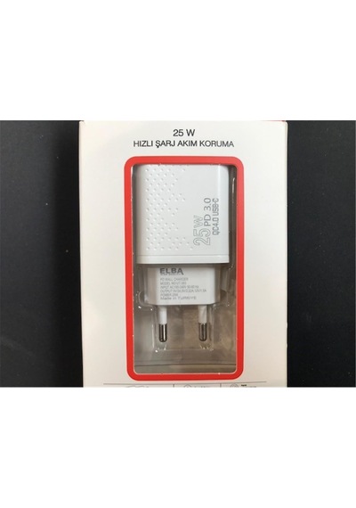 Elba Elb42 Beyaz 25w Şarj Kafa+ Apple Uyumlu iPhone Kablo Usb-c Pd3.0-qc4.0 Akım Koruma-hızlı Şarj-