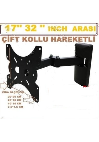 32" İnç Çift Kollu 80 82 Ekran Lcd Led Tv Hareketli Duvar Askı