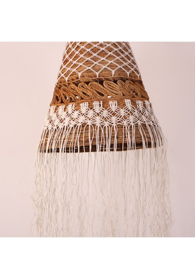 Medusa Doğal Abaka Ve Makrome 50x115 Cm Avize Bej