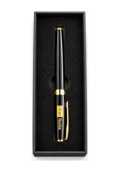 Hero 5020a Lüks İmza Kalemi 13.8 Cm Gold Detaylı Siyah Roller Kalem Kutulu