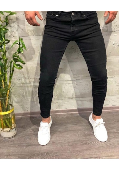 Skınny Erkek Jeans Pantolon Siyah