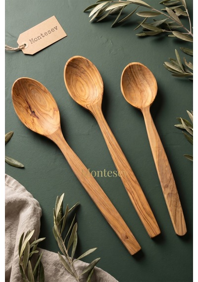 Zeytin Ağacı Ahşap Tahta Kaşık Spatula Seti Zeytin Ağacı Ağaç Kaşık Ynzyt-701 Kahverengi