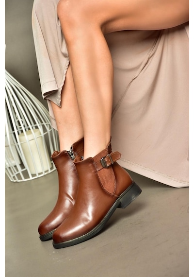 Fox Shoes R374050209 Taba Alçak Tabanlı Kadın Bot Taba