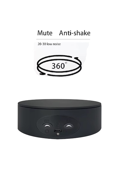 Schulzz 13 Cm Panorami V2 Mini Ai Stant 360 Dönen Çekim Ve  Ürün Sunum Standı 4 Kg Kapasiteli Siyah 13,5x3,8x3cm