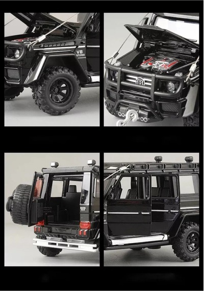 1:32 Mercedes G63 Brabus Metal Diecast Model Araba - Sesli Işıklı Çek Bırak Oyuncak Jip Beyaz