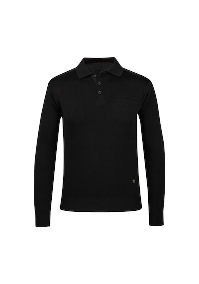 Erkek Polo Yaka Cepli Sweatshirt 6857 Bgl-st04024 Siyah