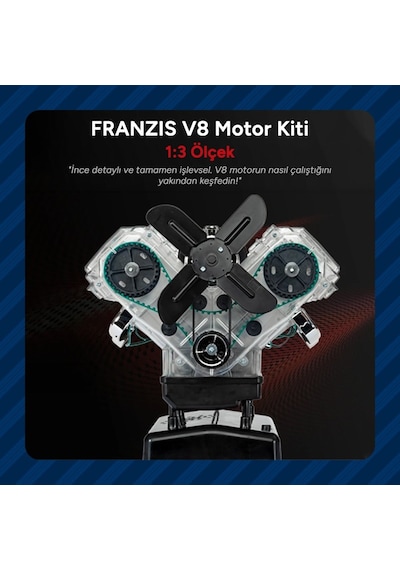 Büyük V8 Motor Teknik Yapım Seti