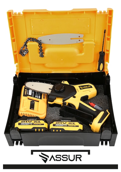 Assur Asr637 21v Çift Akülü Şarjlı Dal Budama Testeresi Sarı