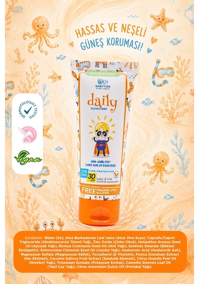 Babyton Bebek&Çocuk Doğal Güneş Kremi 30 SPF 100 ML