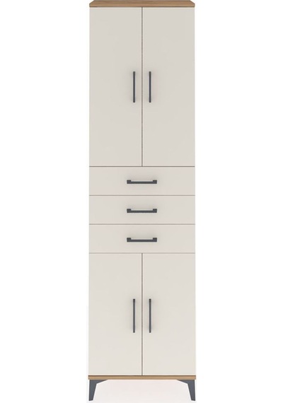 Arges Dolap 4 Raflı 3 Çekmeceli 4 Kapaklı 60x30x221 Çam-aytaşı Atlas Çam