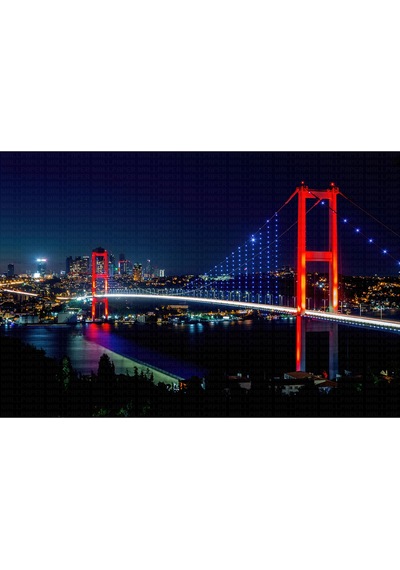 Gece İstanbul Boğazı Poster Duvar Kağıdı Renkli