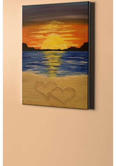 Webstyle Sayılarla Boyama Seti Kasnaklı Aşk Plajı 60 X 75 Cm