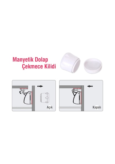 Manyetik Çekmece-Dolap Kilidi 2 Adet