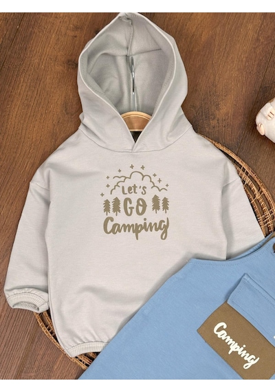 Bebicix Let's Go Sweatshirt Salopet Erkek 2'li Takım Mavi