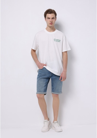 Colin's Colins Comfort Fit Yuvarlak Yaka Düz Erkek Beyaz Kısa Kol Tişört Cl1074199 Q1.v1 Ofw Beyaz