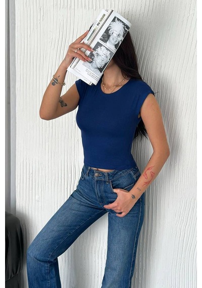 Noa & Noa Kadın Fit Kolsuz Atlet White Core Lacivert