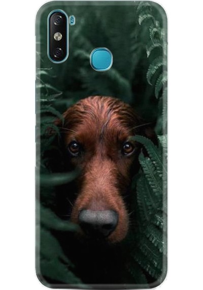 Infinix Smart 4 Kılıf Silikon Flowers Dog 1346