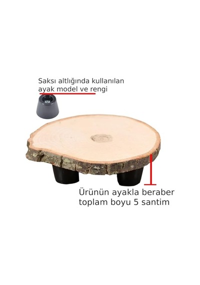 Ağaç Saksı Altlığı Ayaklı Çapı 14-16 Santim