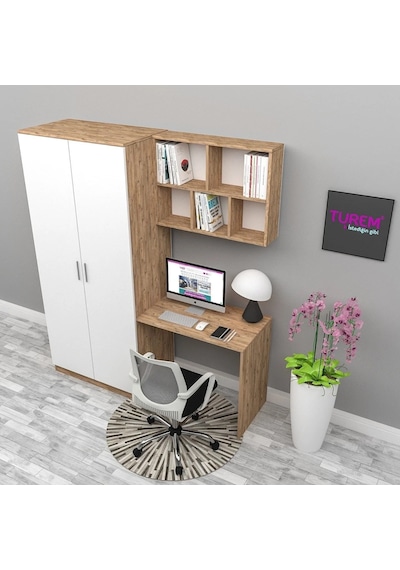 Navaro Özel Yapım Çalışma Masası Ve Gardırop Mdf Antrasit Navaro Özel Yapım Çalışma Masası Ve Gardırop Mdf Antrasit